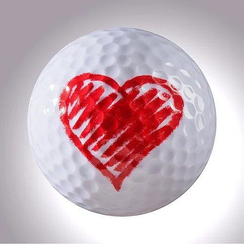 magball-Magnetischer Deko Golfball "Herz"
