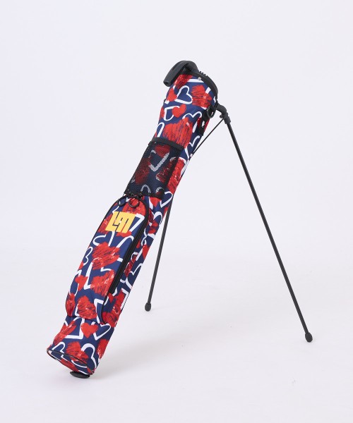 Loudmouth Self Stand Training/Speed Golf Bag "Scribble Hearts Navy"