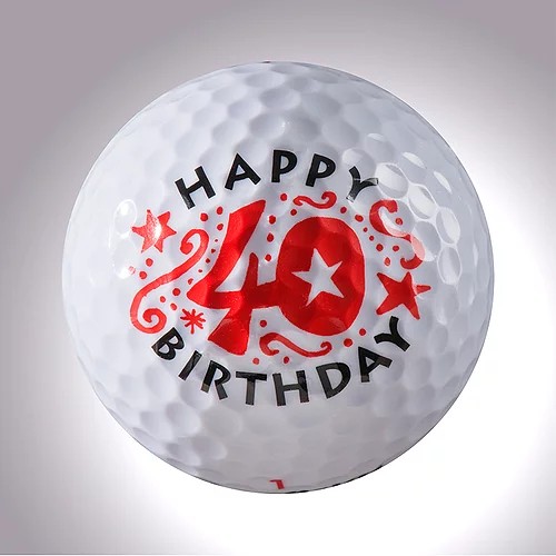 magball-Magnetischer Deko Golfball "Happy Birthday 40"