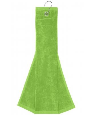 Golf Velourstuch mit Karabiner & Öse , lime green, ca.30 x 50 cm,