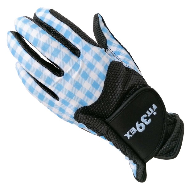 Handschuh Fit 39 Blau Kariert/Schwarz