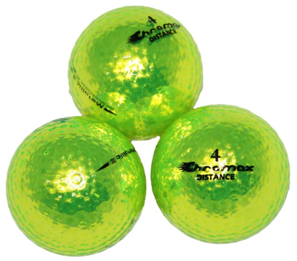 Chromax Metallic M5 Golfbälle, 3 Stück, neongrün