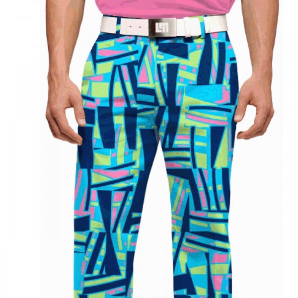 Loudmouth Men's Golf Trousers "Tiki Bar Blue"