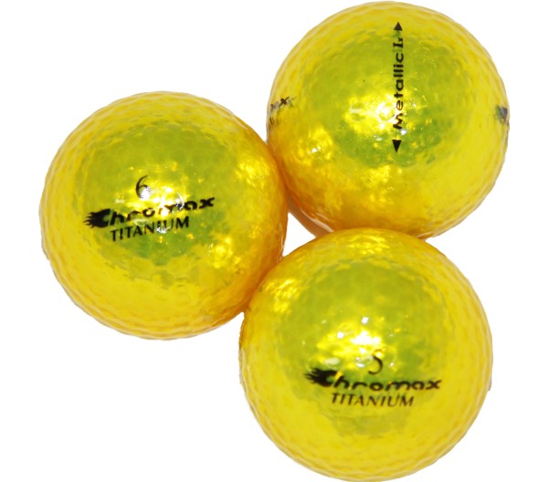 Chromax Metallic M5 Golfbälle, 3 Stück, gelb