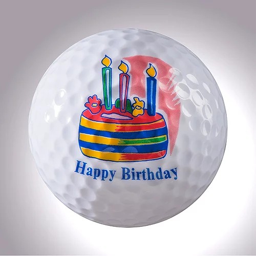 magball-Magnetischer Deko Golfball "Happy Birthday Cake"