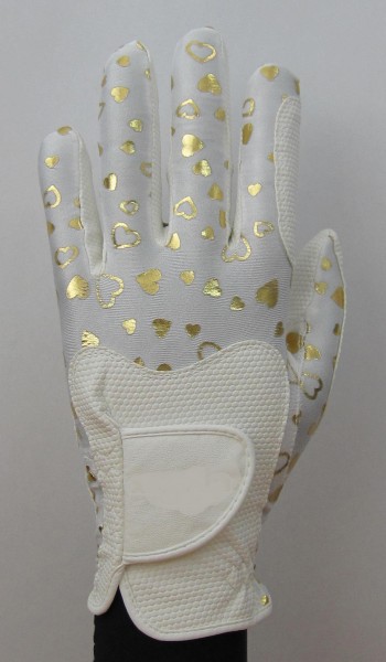 Golf Glove Fit 39 Heart Gold/White